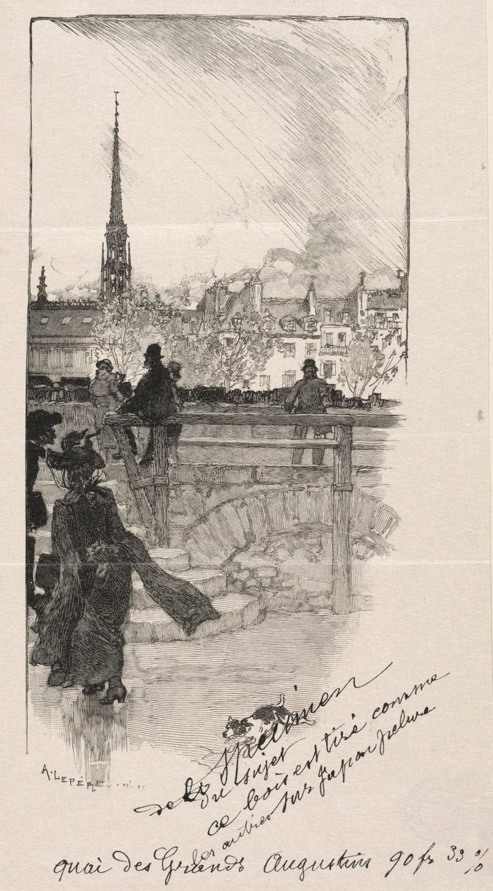 Quai des Grands Augustins. tekijältä Auguste Louis Lepère