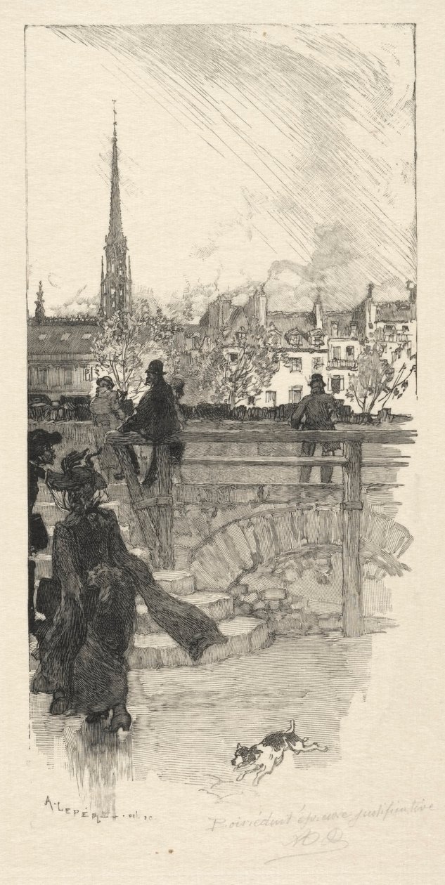 Quai des Grands Augustins, Pariisi. tekijältä Auguste Louis Lepère