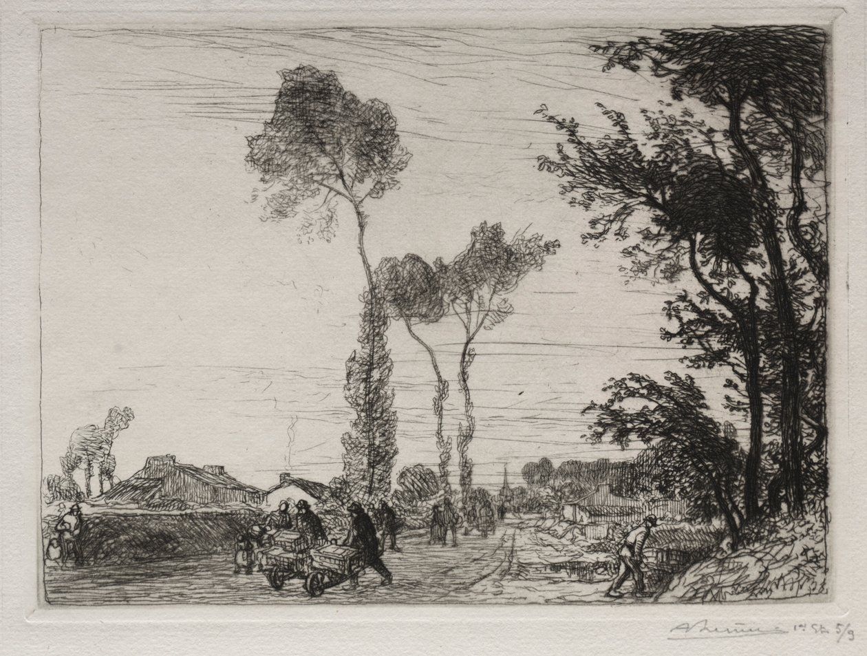 Paluu St. Jean-de-Mont Marketilta, 1910. tekijältä Auguste Louis Lepère