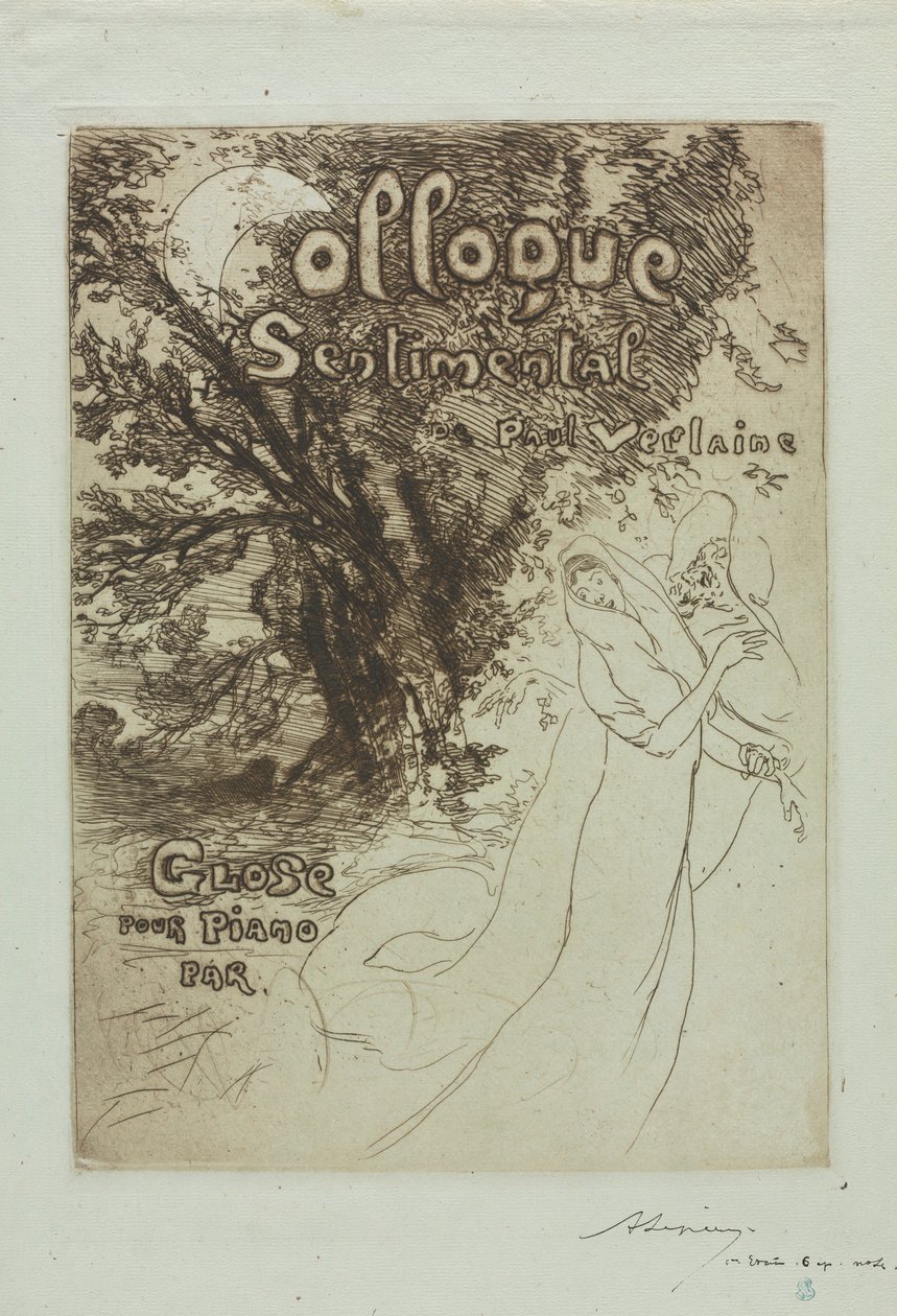 Paul Verlainen tunnepitoinen puhe, 1897. tekijältä Auguste Louis Lepère