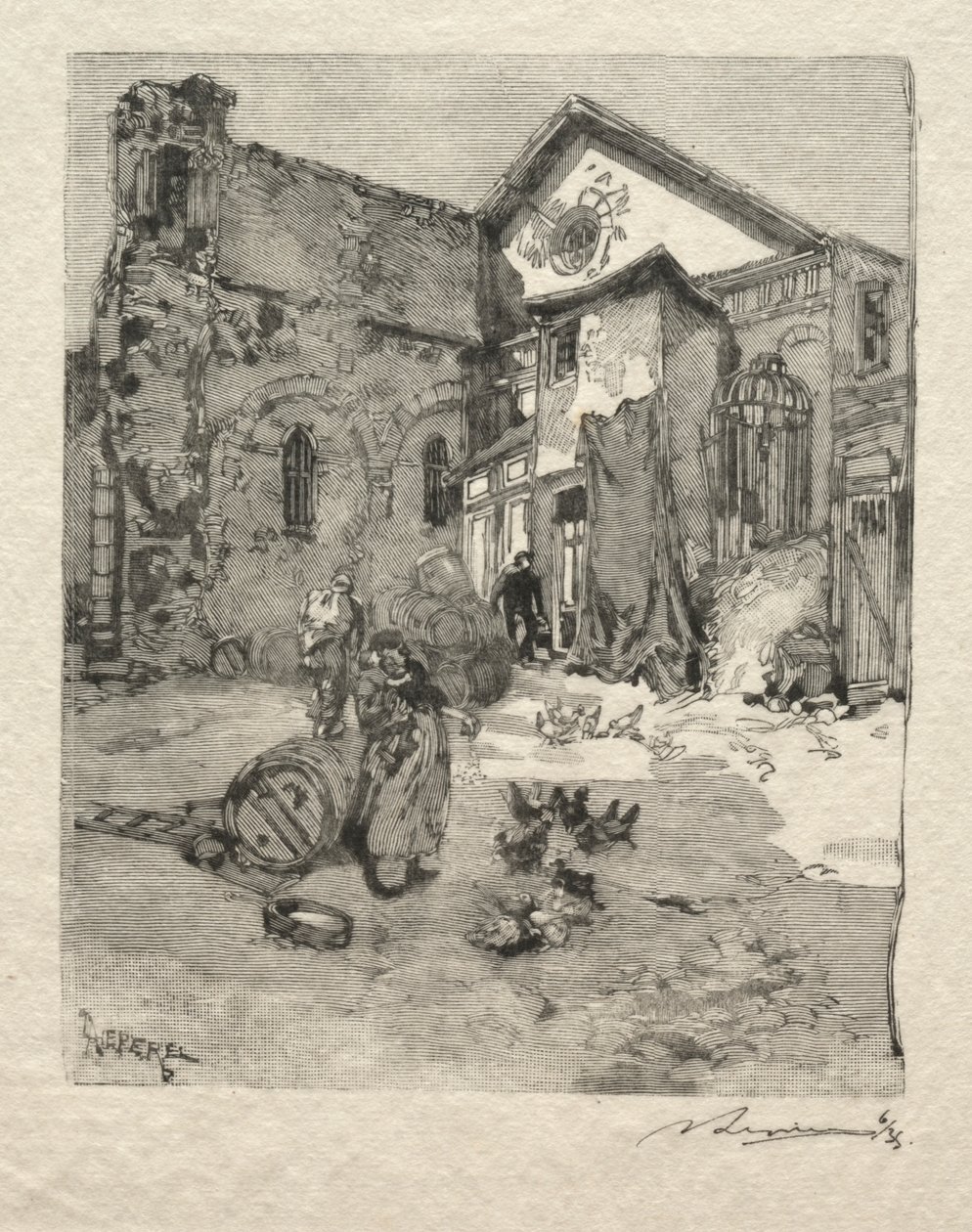 St. Julian the Poor: Portaali. tekijältä Auguste Louis Lepère