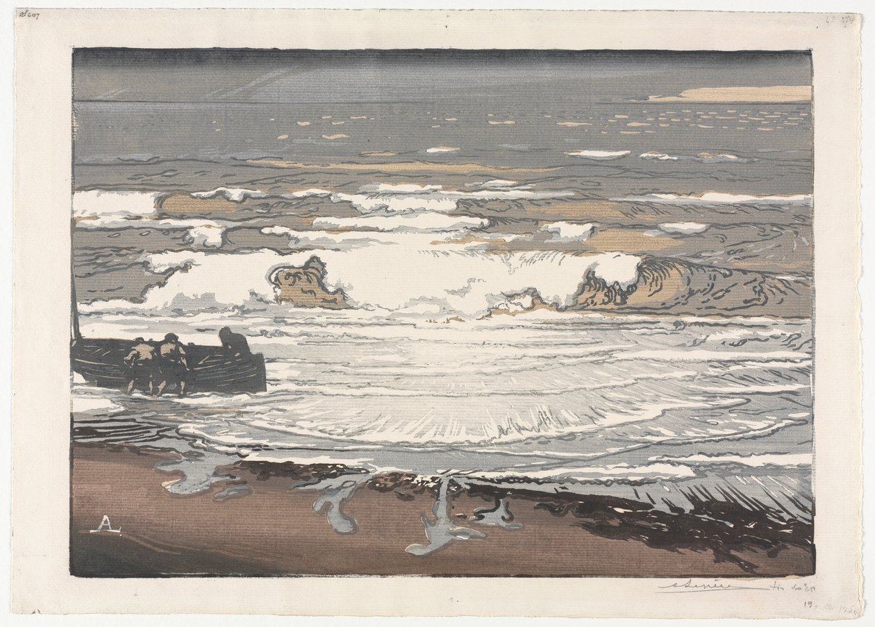 Breaking Waves, Syyskuun vuorovesi 1901 tekijältä Auguste Louis Lepère