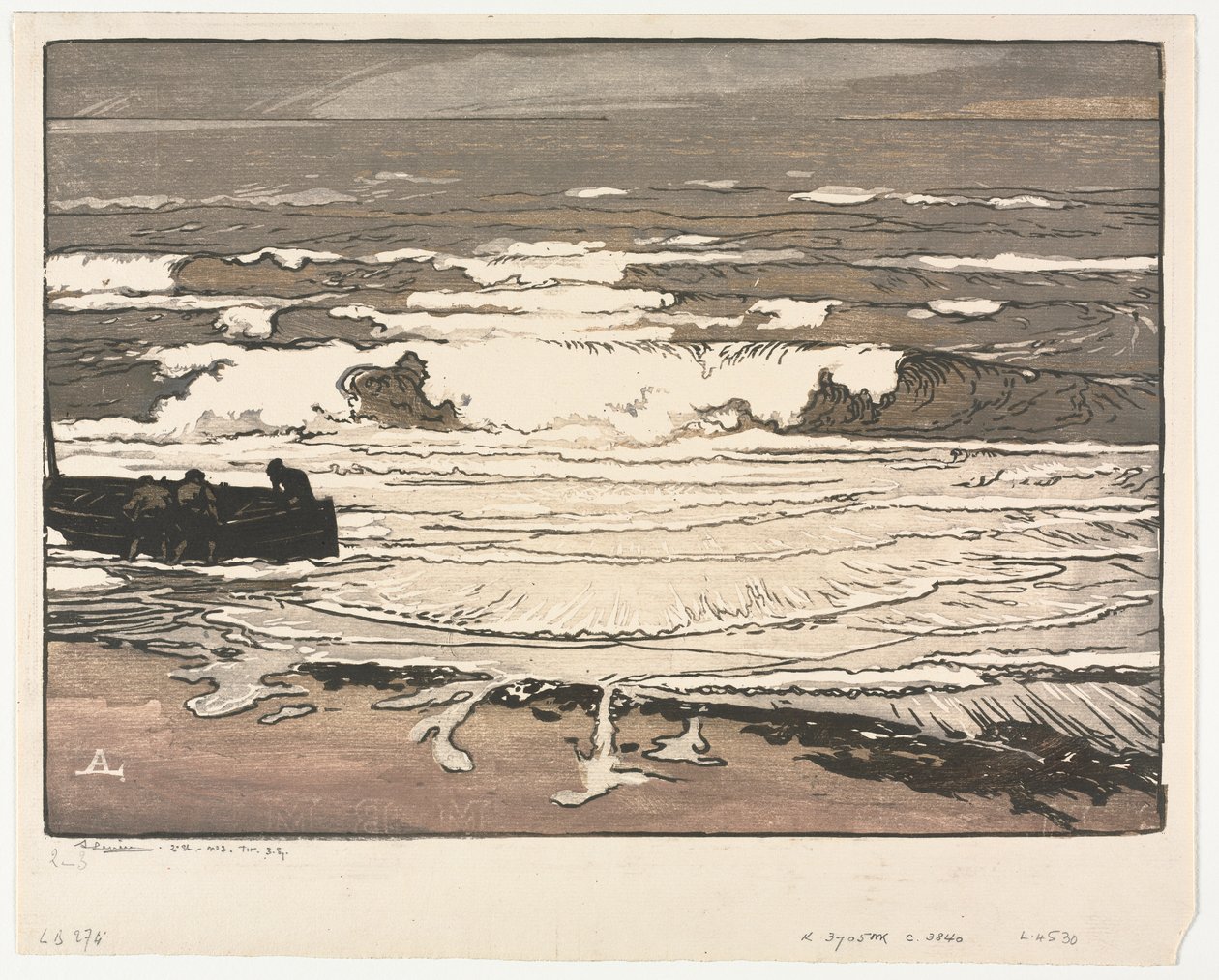 Breaking Waves, syyskuun vuorovesi 1901 tekijältä Auguste Louis Lepère
