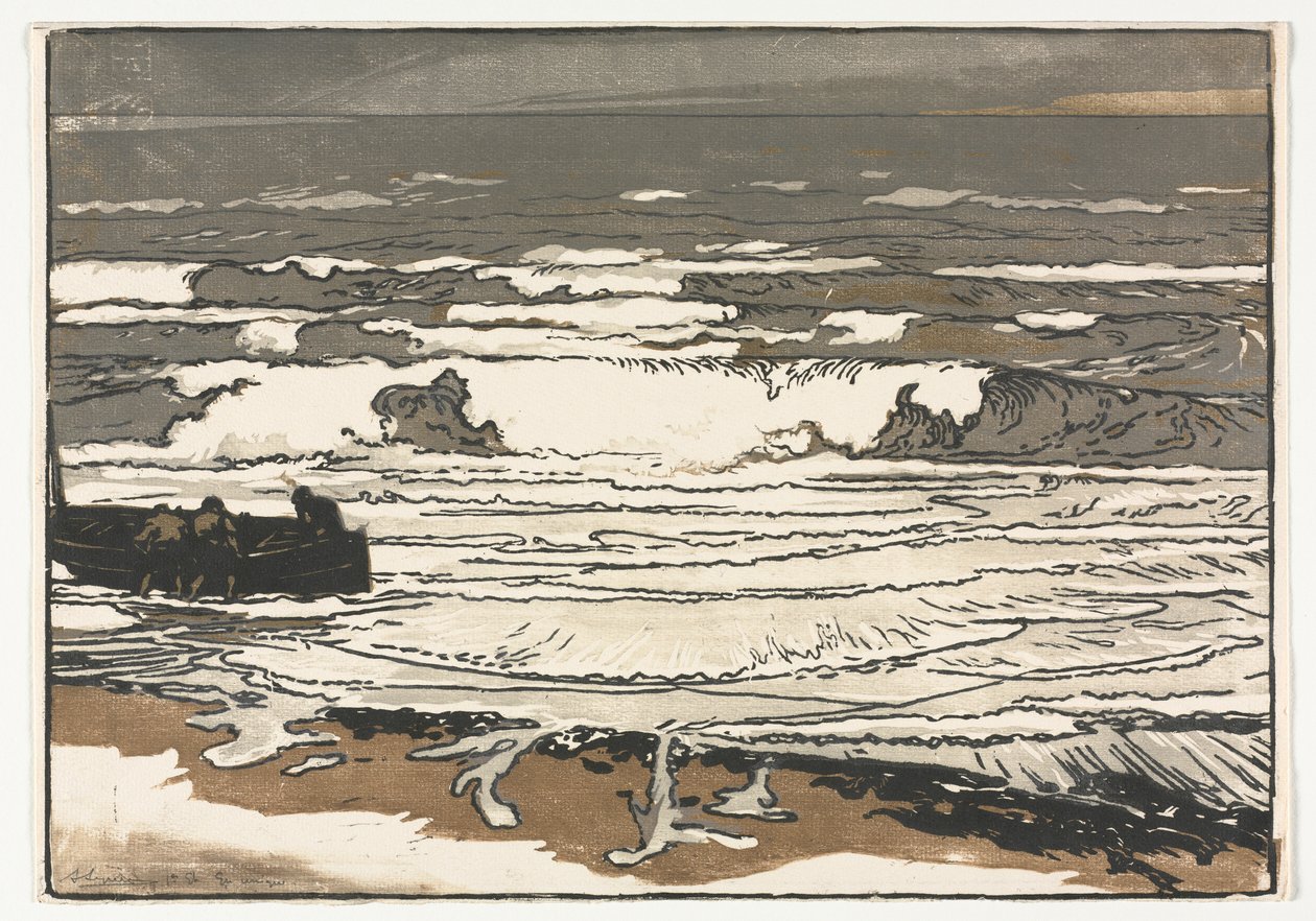 Breaking Waves, syyskuun vuorovesi 1901 tekijältä Auguste Louis Lepère