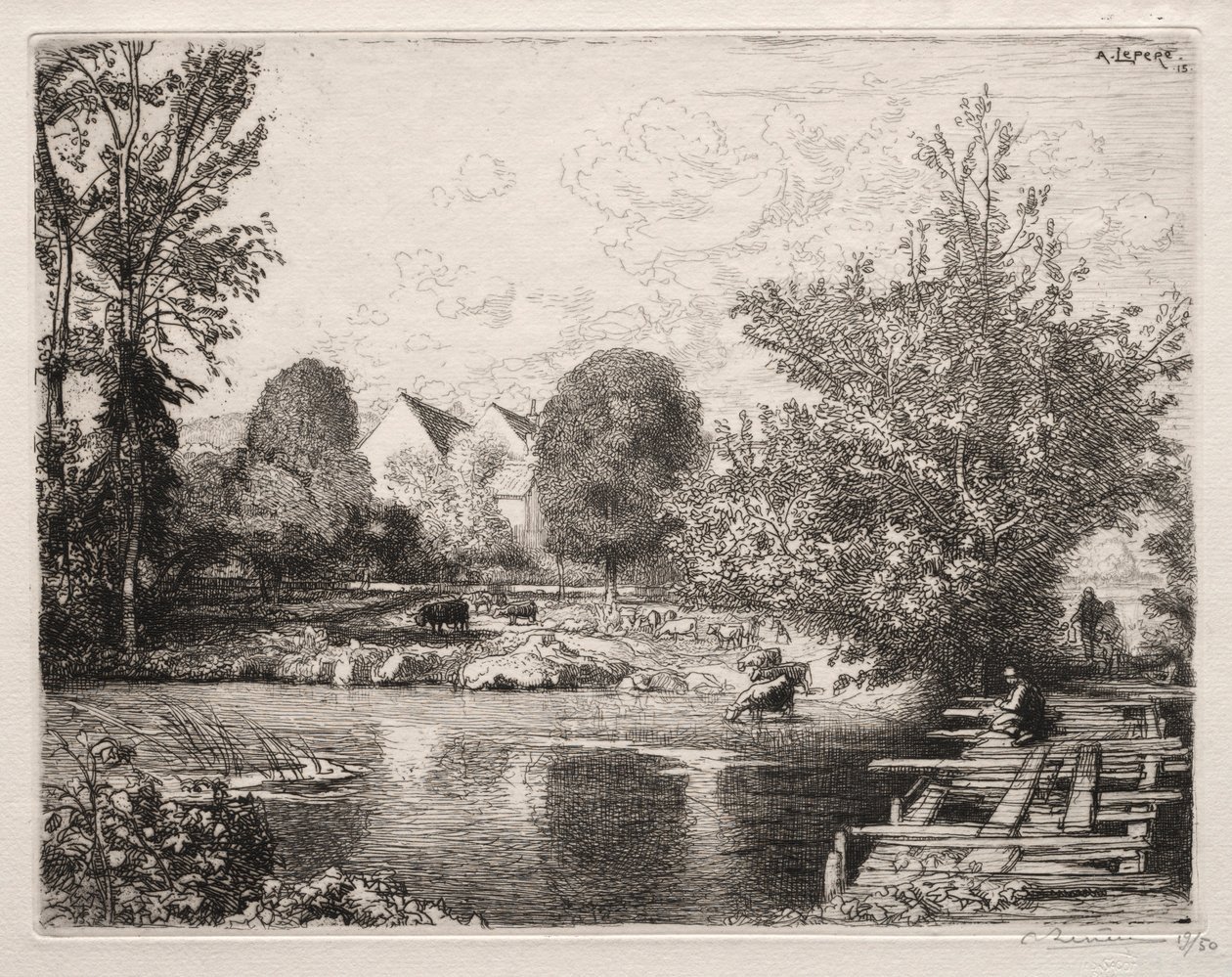 Vanha kävelysilta, 1915. tekijältä Auguste Louis Lepère