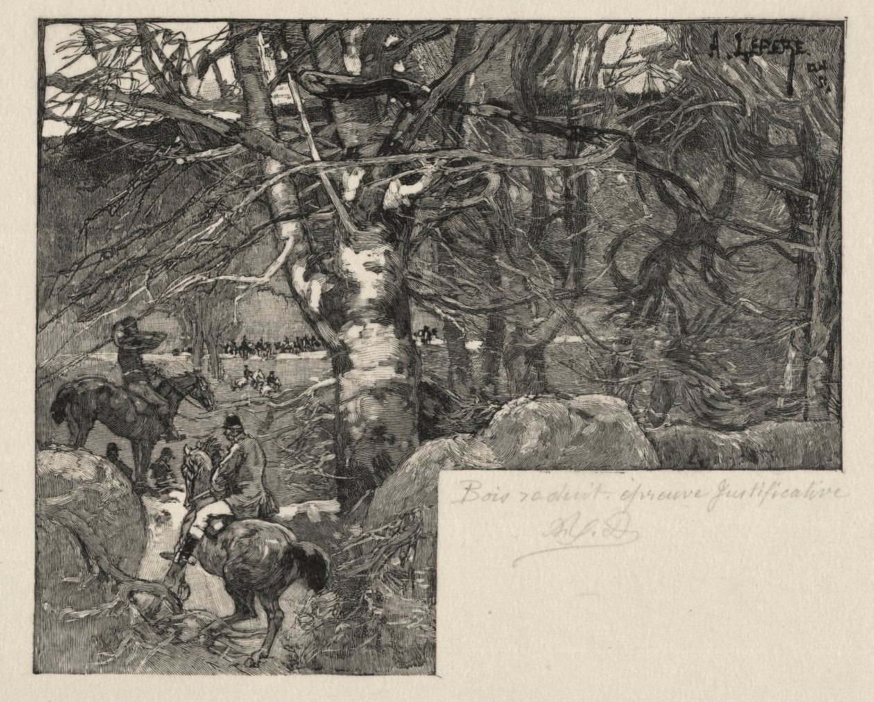 Metsästys Mont Gérardissa tekijältä Auguste Louis Lepère