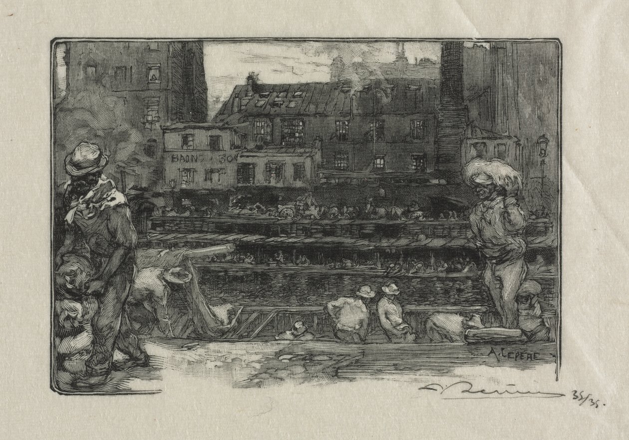 Kipsin purkajat (Canal St. Martin) tekijältä Auguste Louis Lepère