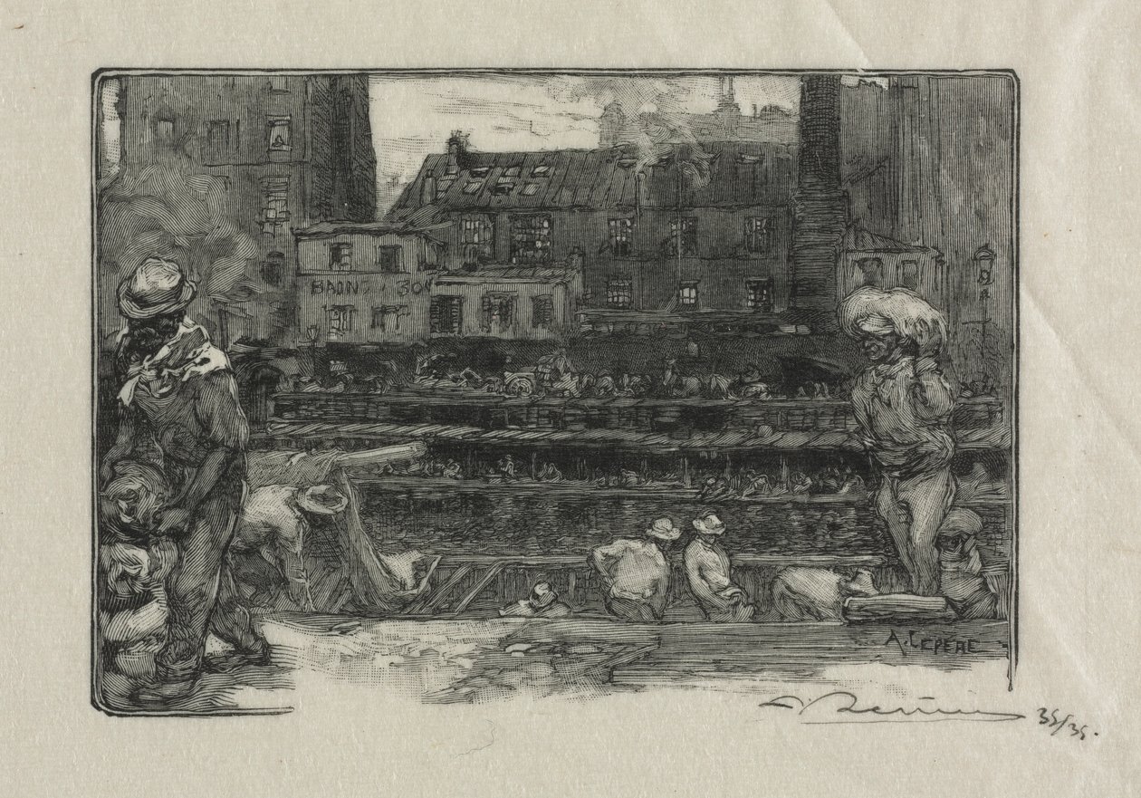 Kipsikanavan purkajat, St. Martin, 1890. tekijältä Auguste Louis Lepère