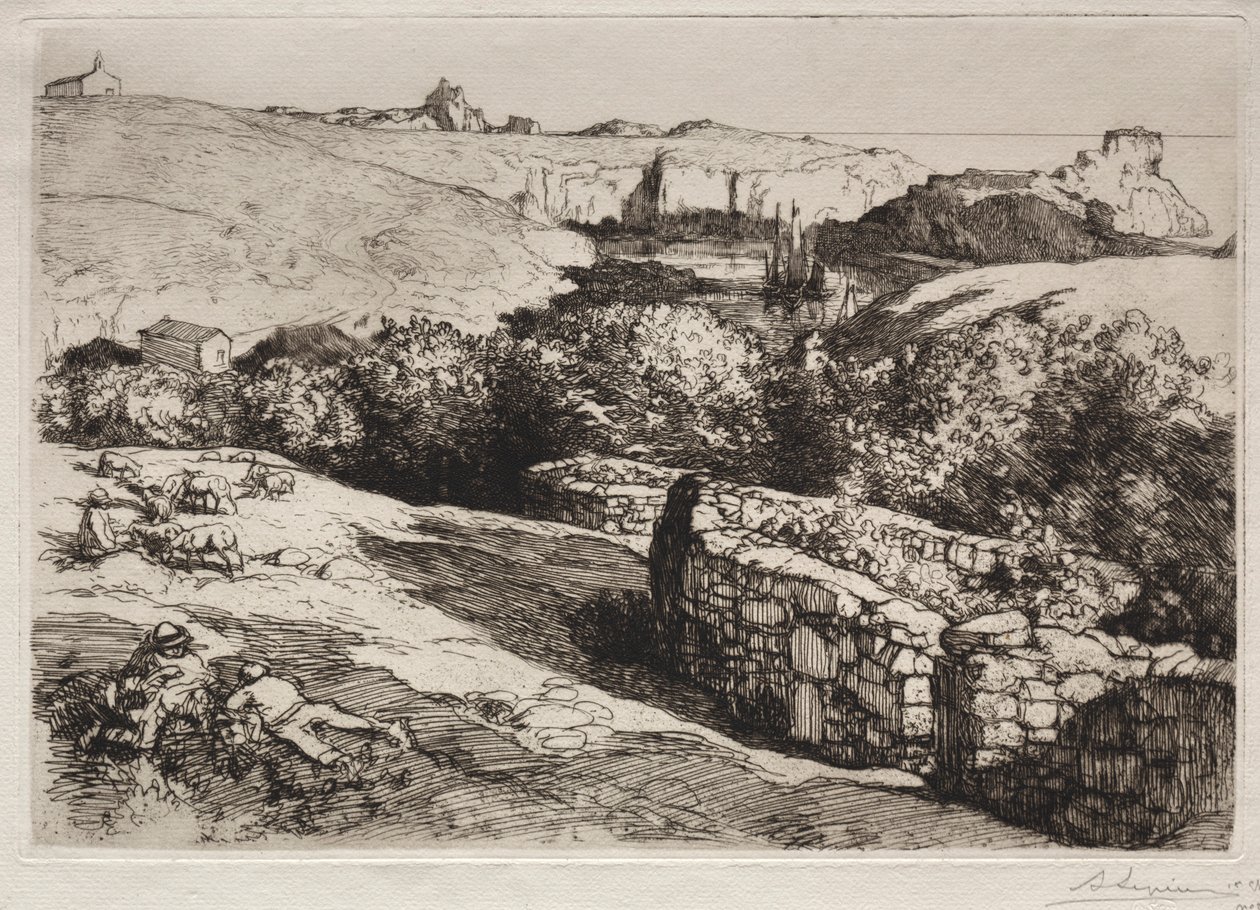 Näkymä Port de la Meulelle, 1907. tekijältä Auguste Louis Lepère