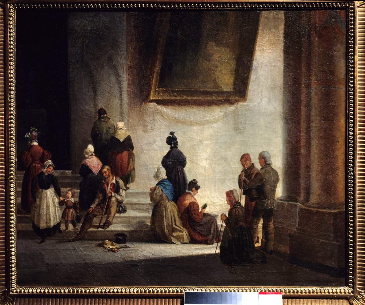 Aumone kirkossa Auguste Migetten (1802-1884) maalaus 1834 Metzin taidemuseo tekijältä Auguste Migette