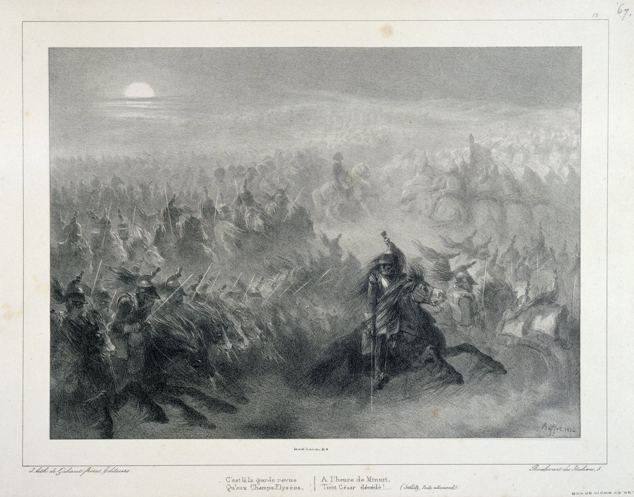 Litografinen albumi vuodelta 1837 nro 12: Tämä on suuri katselmus (...) tekijältä Auguste Raffet