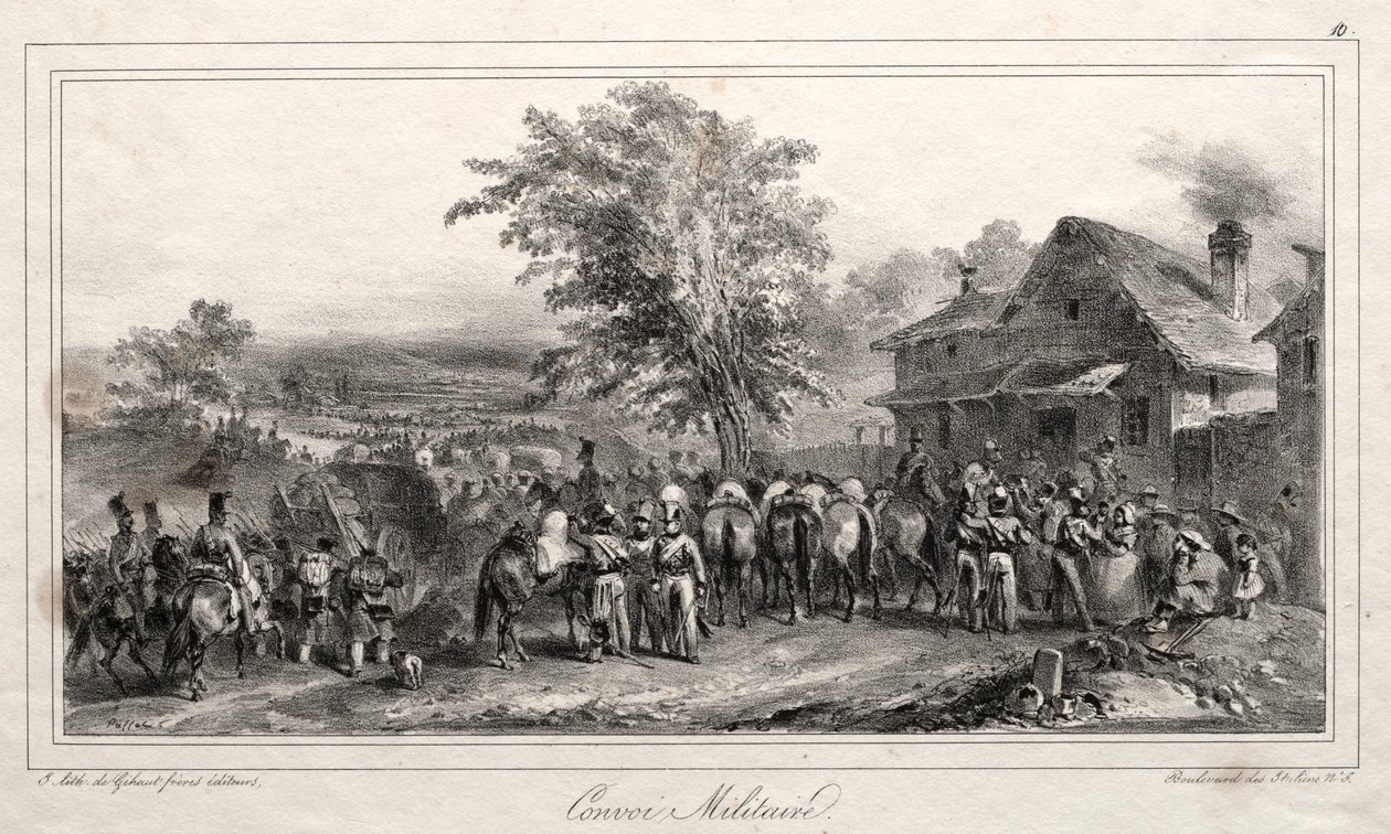 Albumi vuodelle 1831: Sotilassaattue tekijältä Auguste Raffet