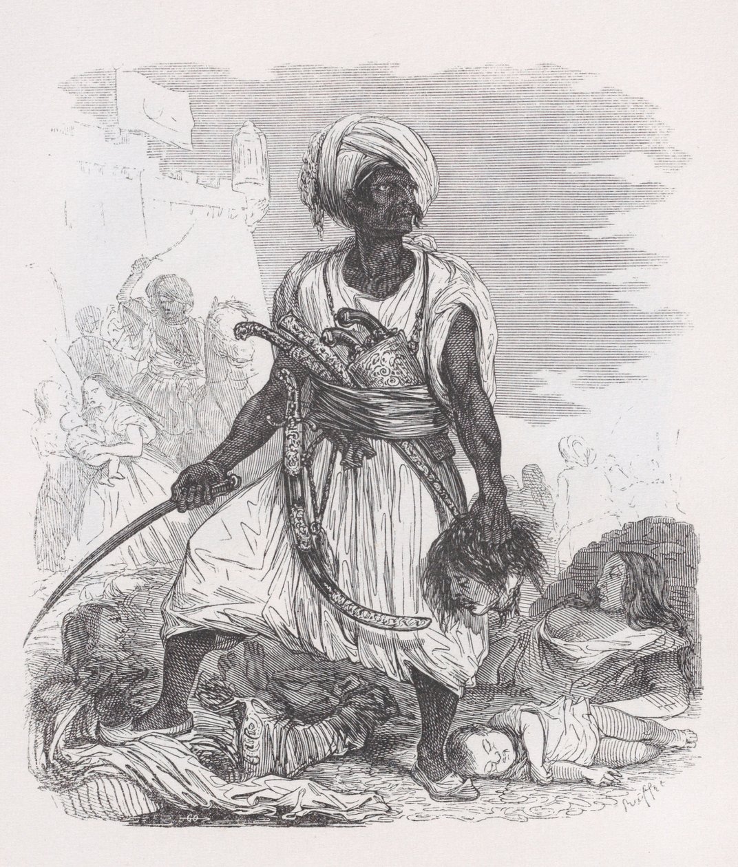 Psara teoksesta The Complete Works of Béranger, 1836. tekijältä Auguste Raffet