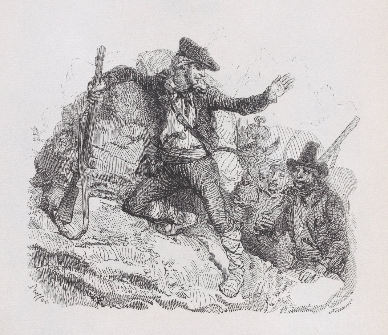 Salakuljettajat, Bérangerin täydellisistä teoksista, 1836 tekijältä Auguste Raffet