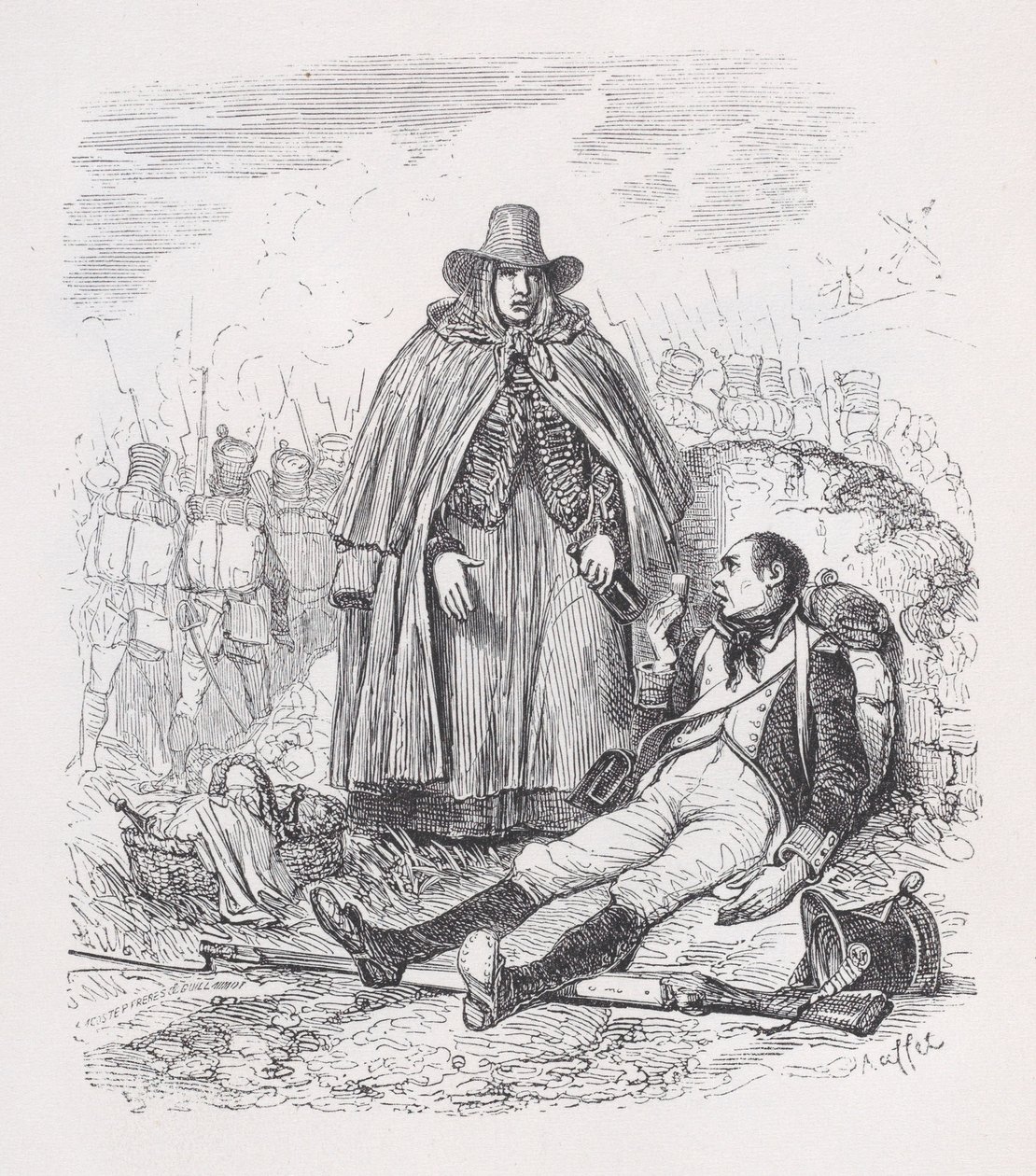 Vivandière Bérangerin täydellisistä teoksista, 1836. tekijältä Auguste Raffet