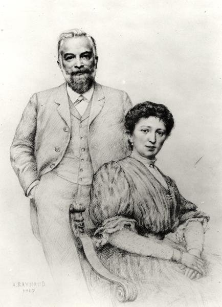 Adolphe Giraudon (1849-1929) ja hänen vaimonsa Claire, 1907 tekijältä Auguste Raynaud