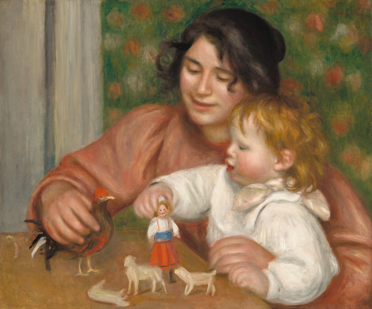 Lapsi leluineen - Gabrielle ja taiteilijan poika Jean tekijältä Auguste Renoir