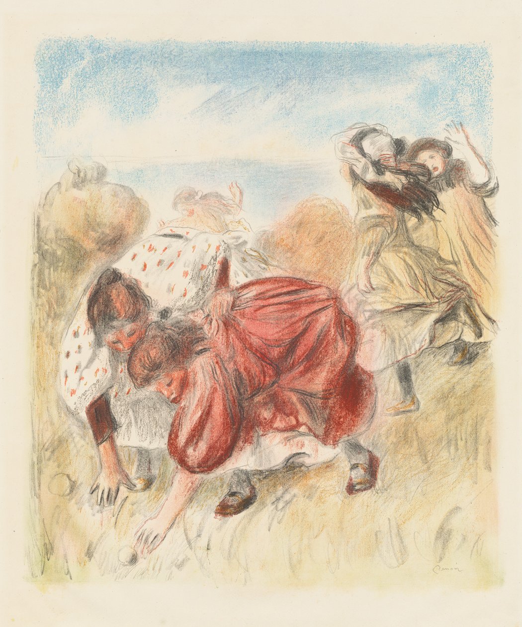 Lapset leikkivät palloa tekijältä Auguste Renoir