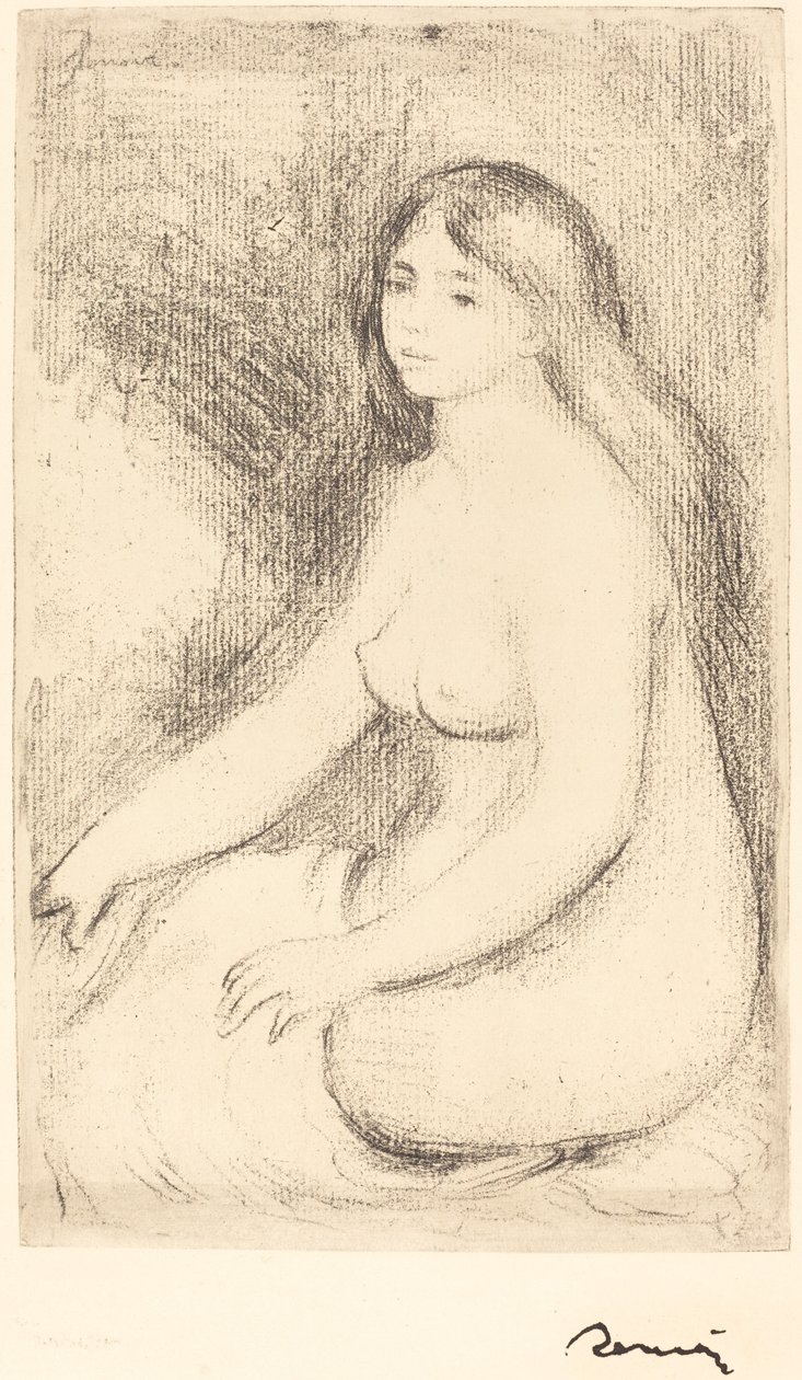 Istuva kylpylä (Baigneuse assise) tekijältä Auguste Renoir