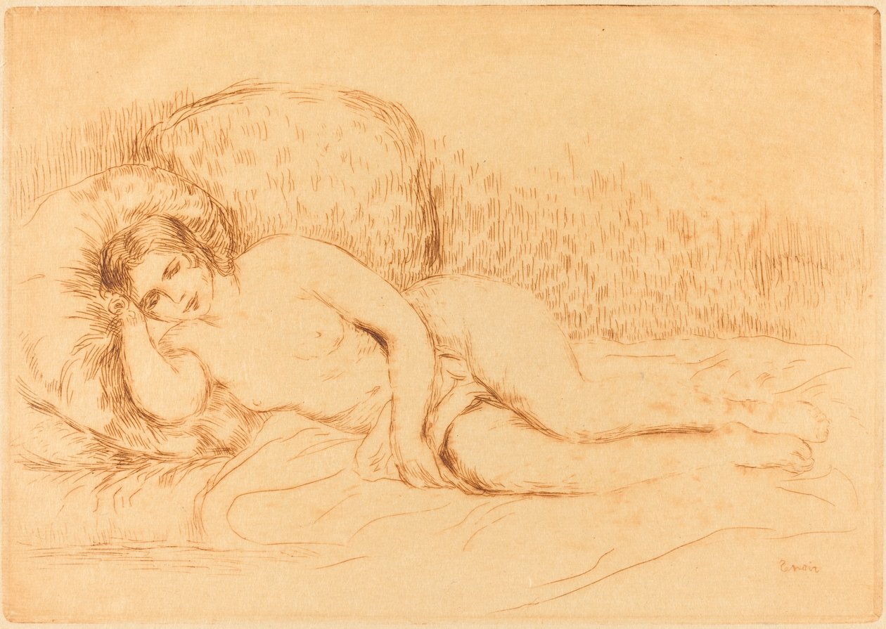 Nainen makuuasennossa (Femme couchee) tekijältä Auguste Renoir
