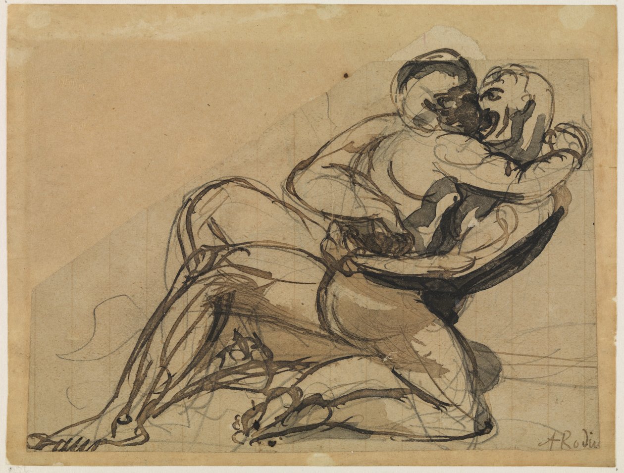 Mies syleilee naista tekijältä Auguste Rodin