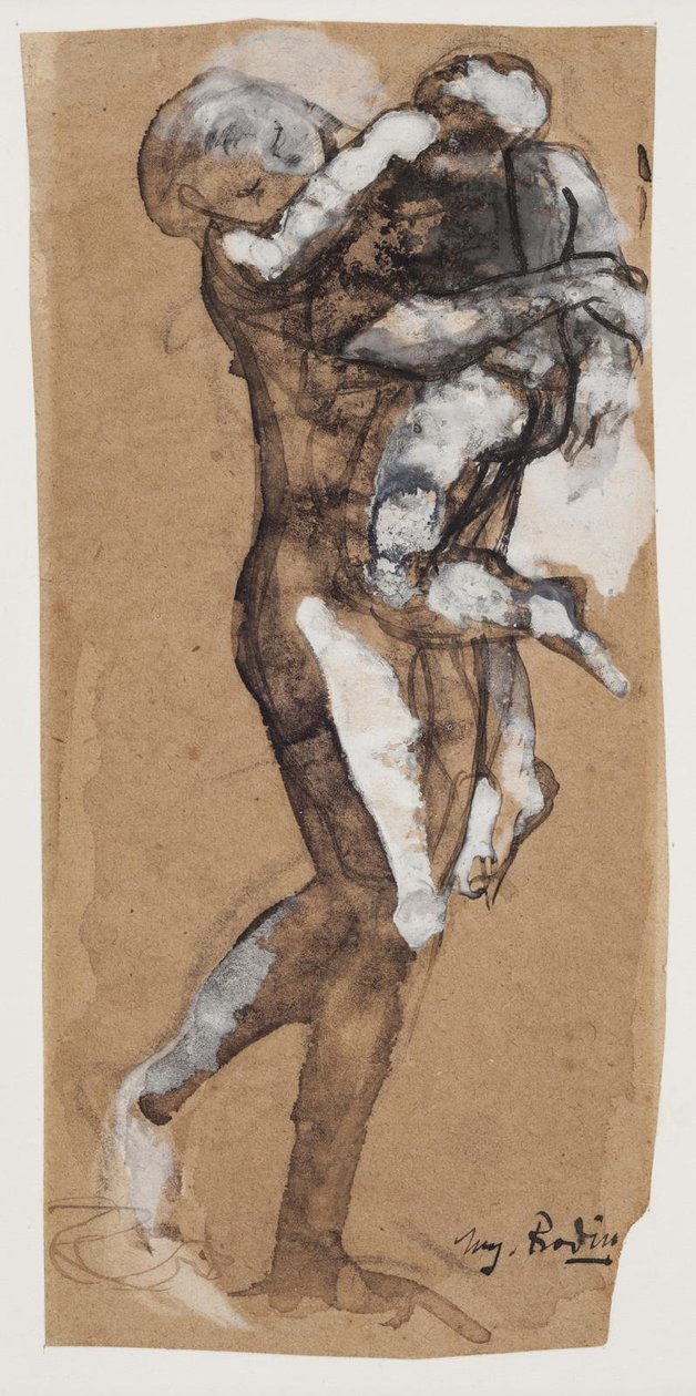 Nainen kantaa poikaa tekijältä Auguste Rodin