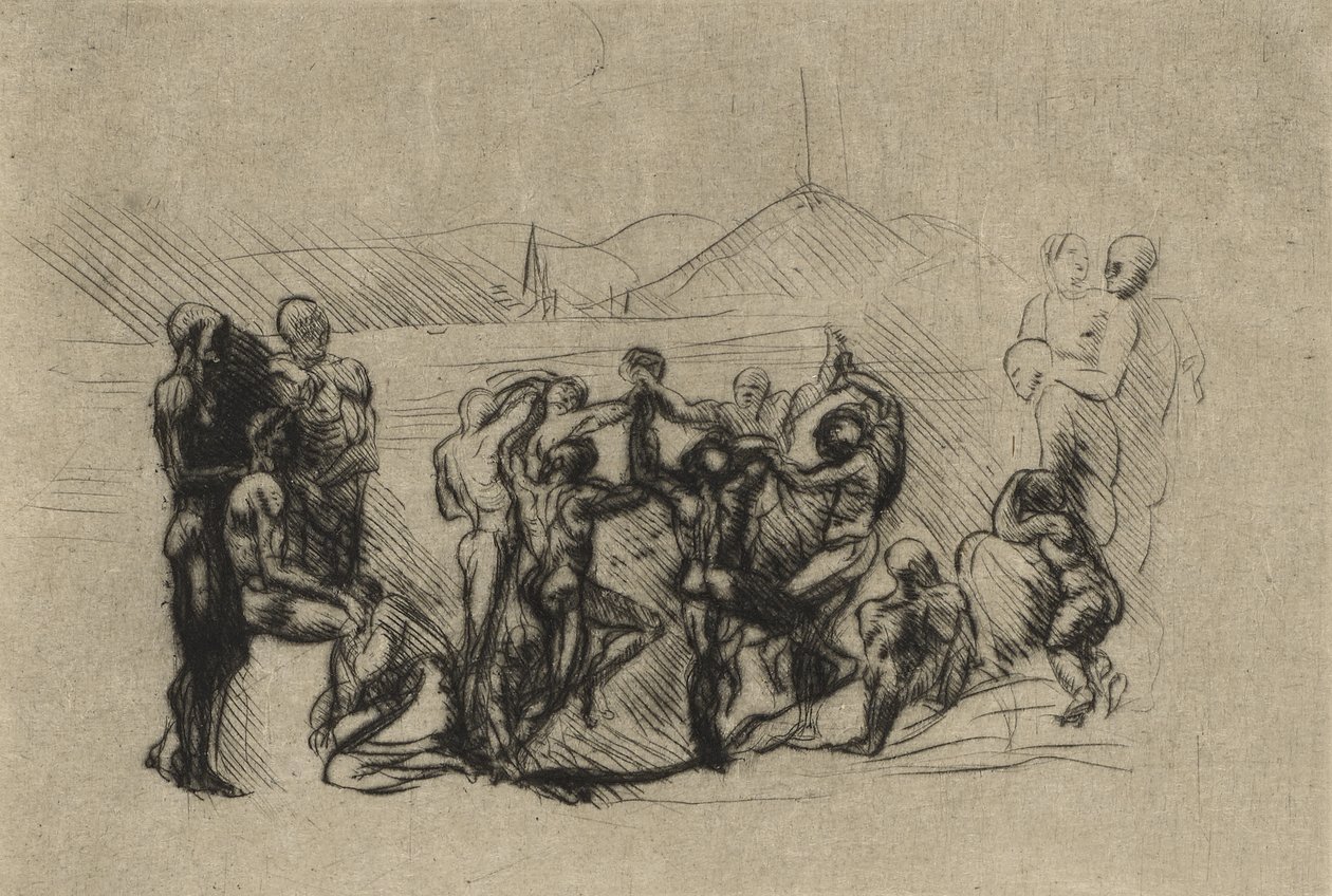 La Ronde, n. 1883 (kuivapiste) tekijältä Auguste Rodin