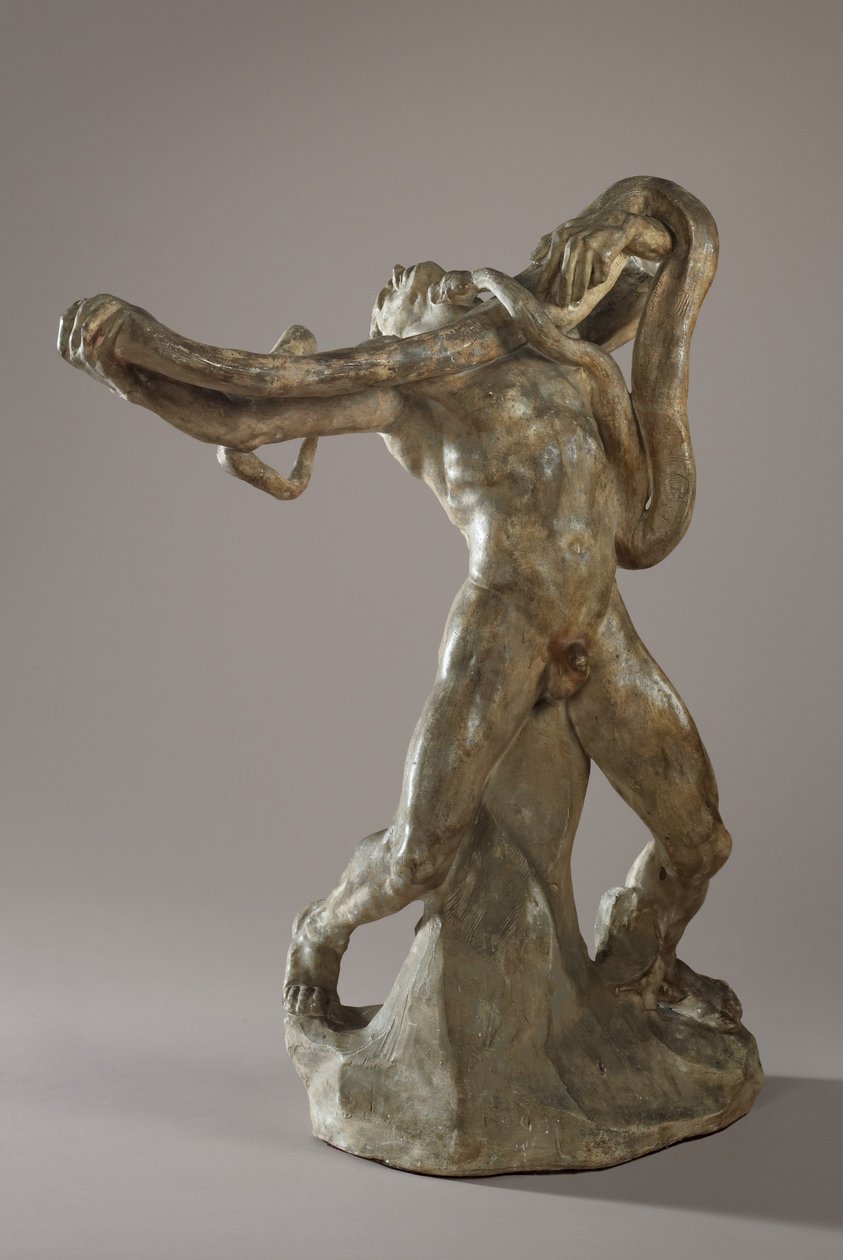 Mies käärmeen kanssa, n. 1886 tekijältä Auguste Rodin