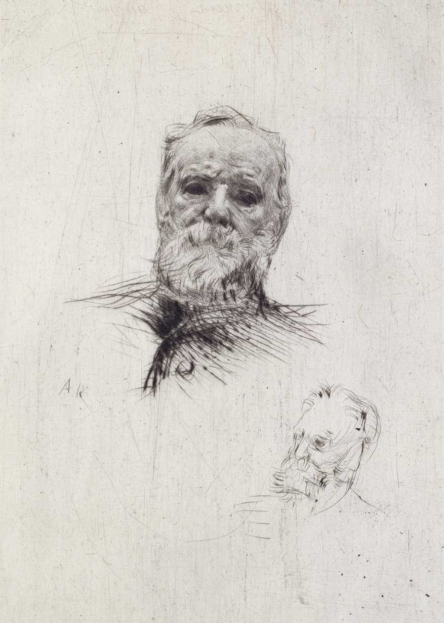 Victor Hugon (1802-85) muotokuva (litho) tekijältä Auguste Rodin