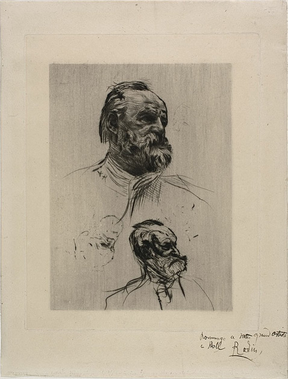 Victor Hugon muotokuva, kolme neljäsosaa tekijältä Auguste Rodin