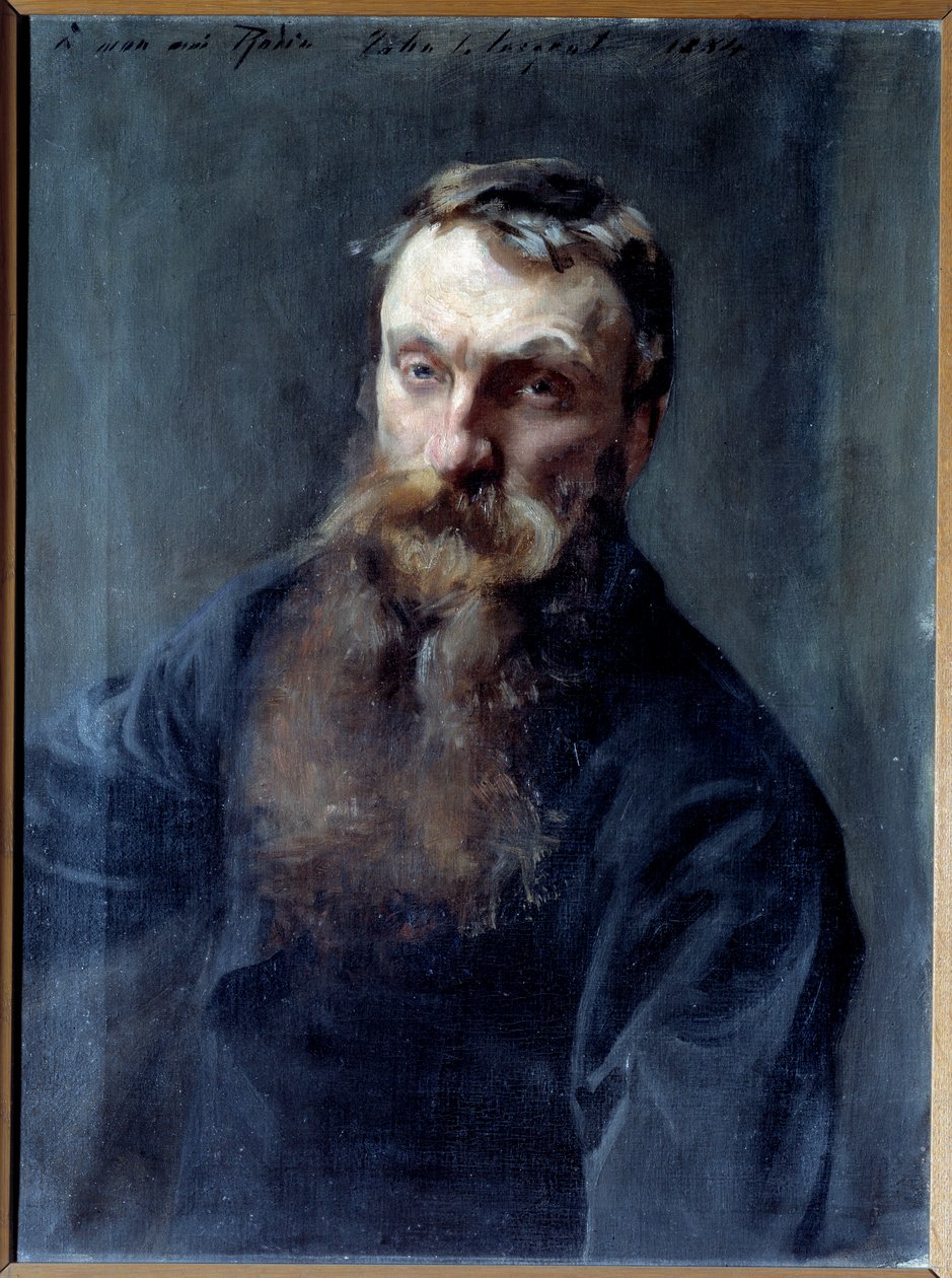 Kuvanveistäjä Auguste Rodinin (1840-1917) muotokuva John Singer Sargentin (1856-1925) maalaus 1800-luvun Pariisi, Musee Rodin tekijältä Auguste Rodin