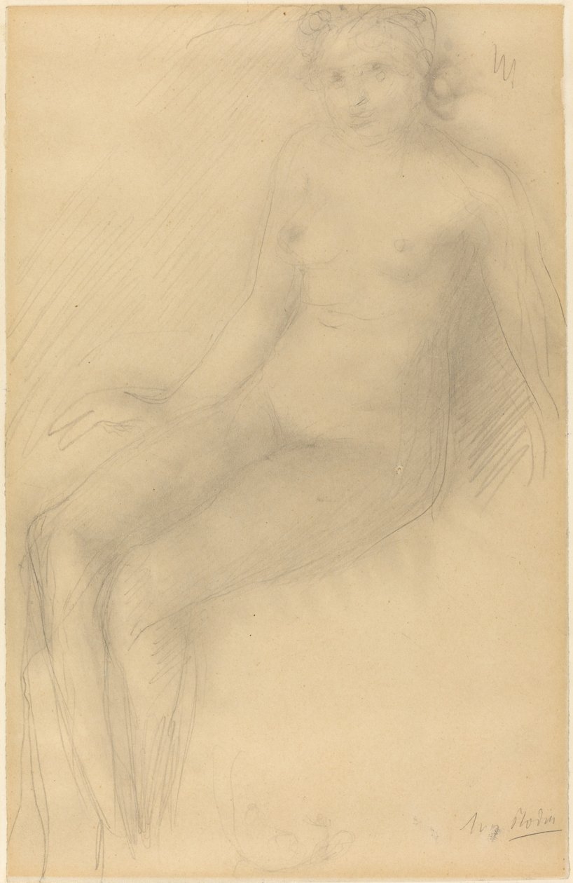 Istuva nainen alaston tekijältä Auguste Rodin
