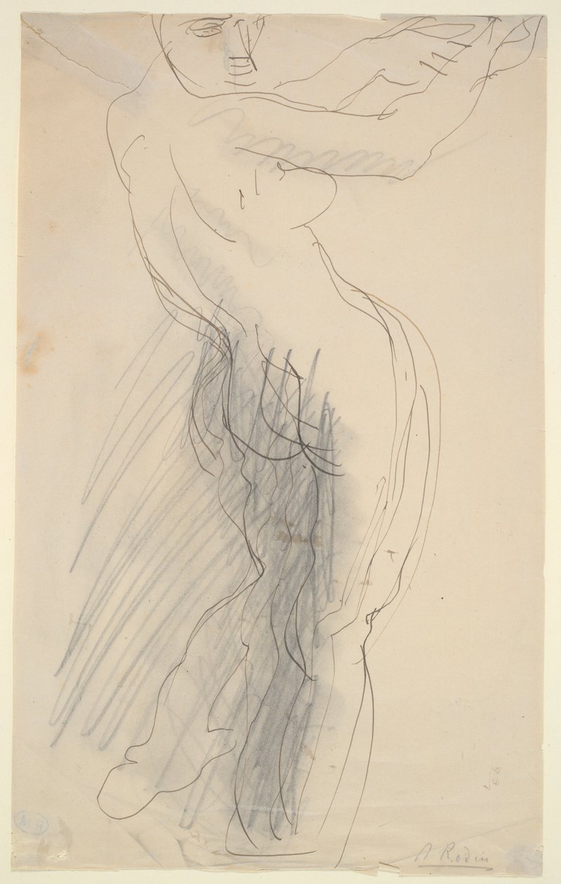 Pysyvä nainen alaston, kädet koholla tekijältä Auguste Rodin