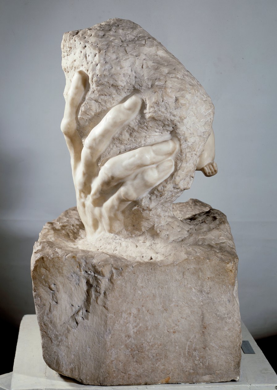 Jumalan käsi Marmoriveistos Auguste Rodin (1840-1917) 1900-luvun Pariisi, Musee Rodin tekijältä Auguste Rodin
