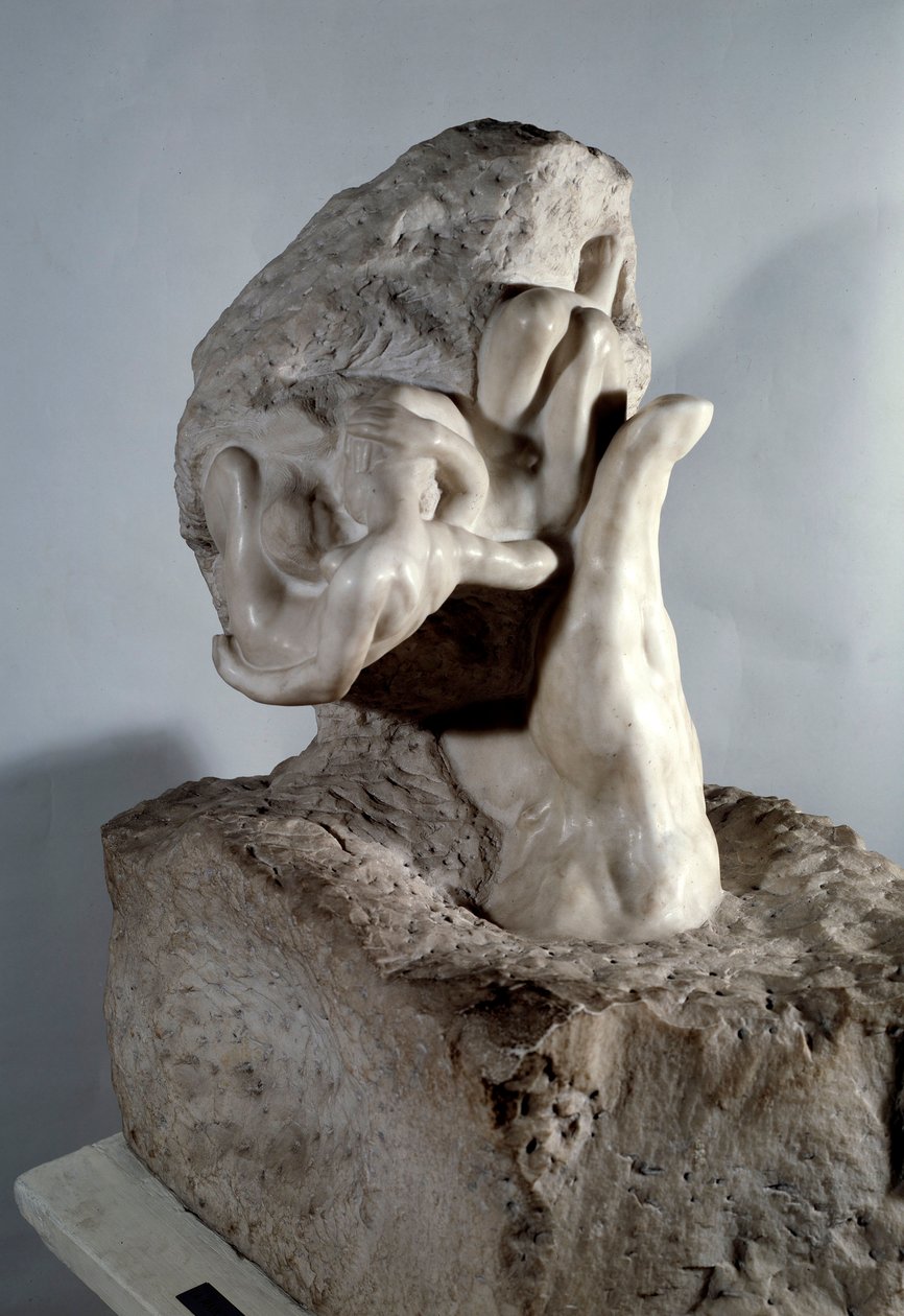 Jumalan käsi Marmoriveistos Auguste Rodin (1840-1917) 1900-luvun Pariisi, Musee Rodin tekijältä Auguste Rodin