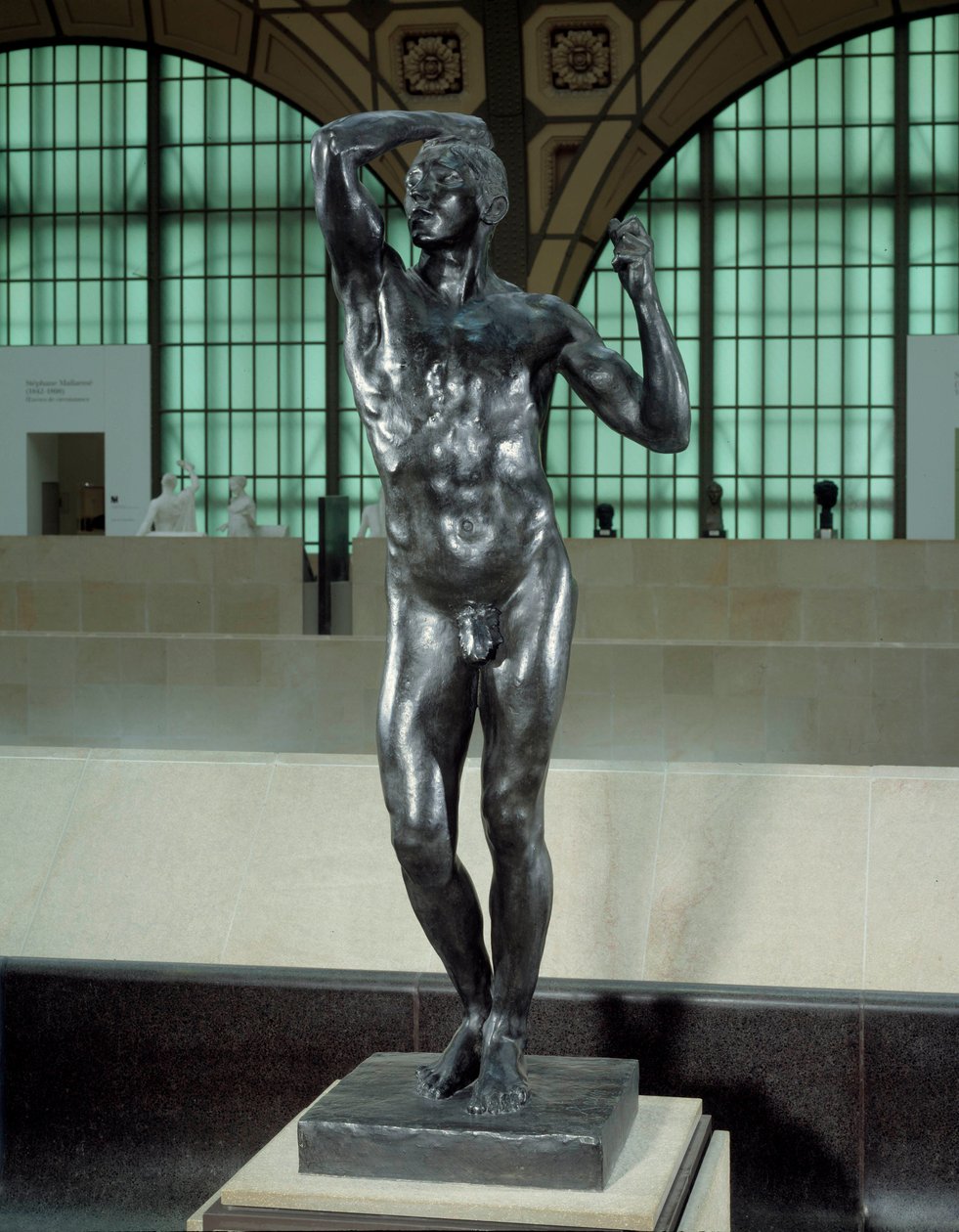 Auguste Rodinin (1840-1917) röyhkeä Age Bronze -veistos Dim. 178 x 59 x 61,5 cm. Vuoden 1877 jälkeen. Musee d