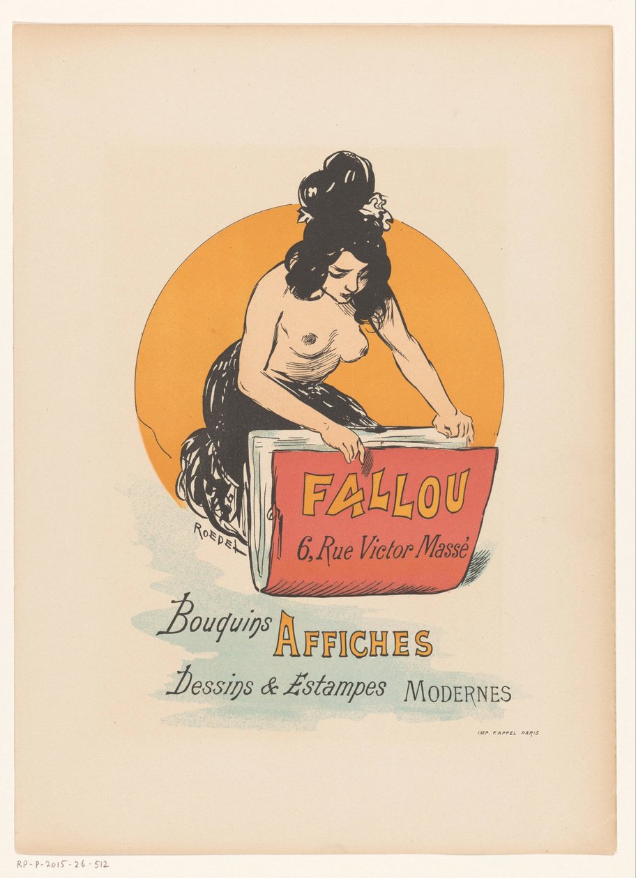 Cartell per a llibreria i impremta Fallou a París Finish tekijältä Auguste Roedel