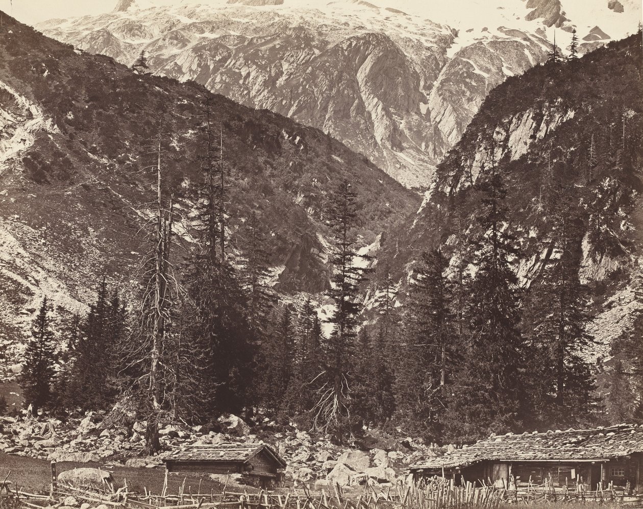 Chalet de Handeck, vall de Hasli, cantó de Berna, Suïssa, c. 1860 finès tekijältä Auguste Rosalie Bisson