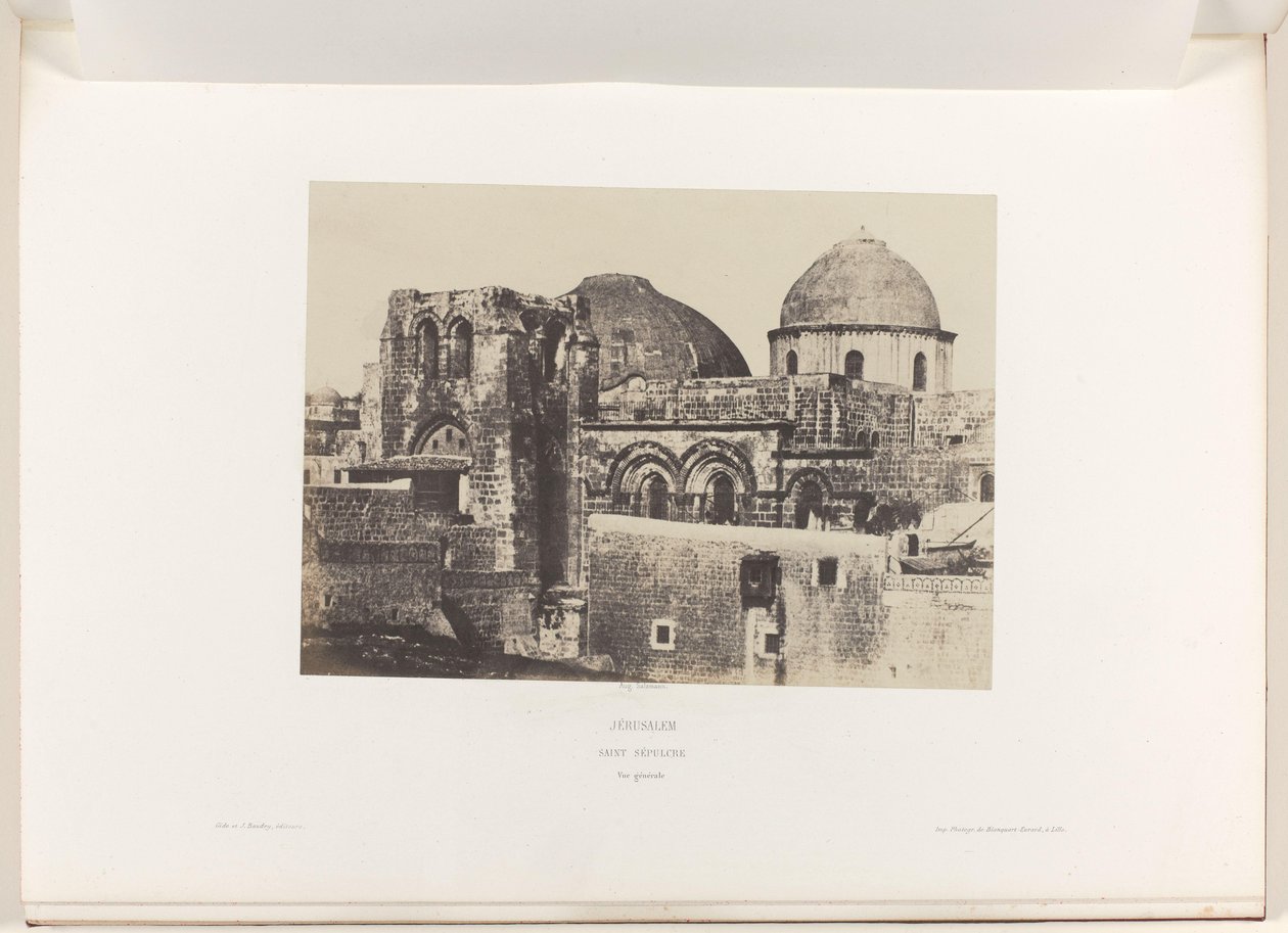 Näkymä Pyhän haudan kirkolle Jerusalemissa Jerusalem. Pyhä hauta. Vue generale (otsikko esineessä) tekijältä Auguste Salzmann