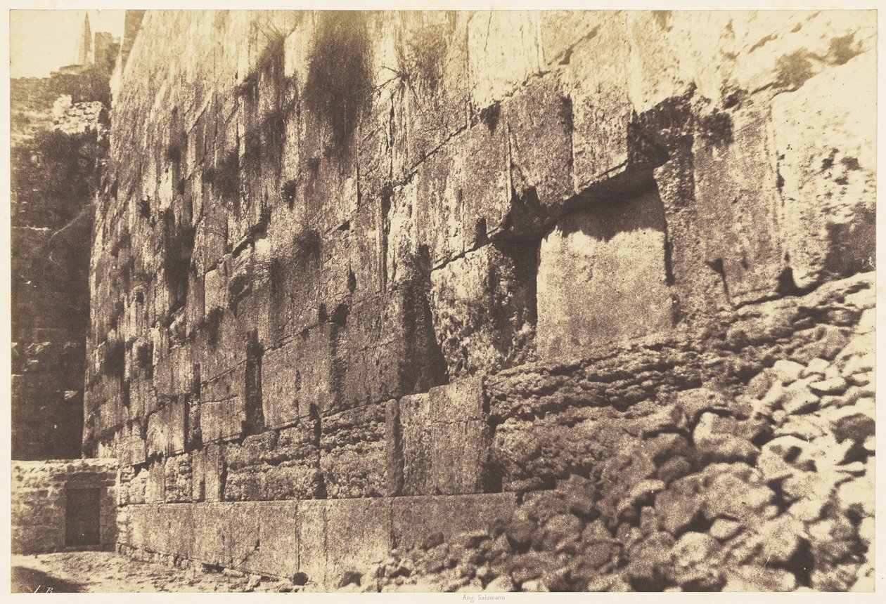 Jerusalem. Temppelin kotelo, länsipuoli. Heit-el-Morharby tekijältä Auguste Salzmann