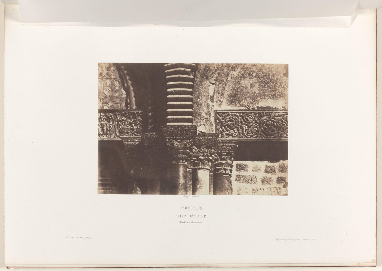 Kapitelen van de Heilig Grafkerk, Jeruzalem Jerusalem. Pyhä hauta. Isojen kirjainten tiedot (objektin otsikko) tekijältä Auguste Salzmann