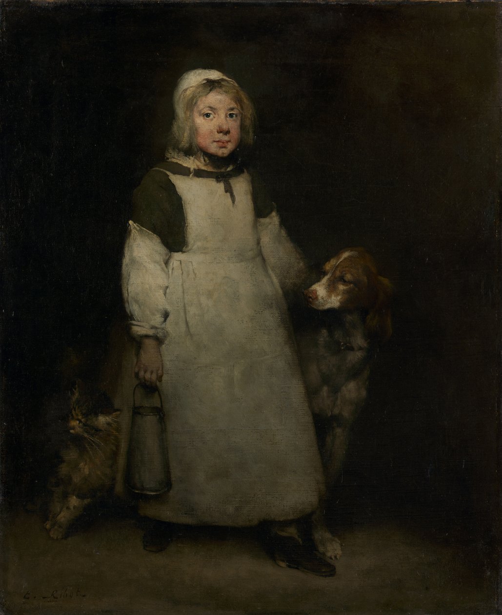 Pieni maitoneito, n. 1865 tekijältä Auguste Theodule Ribot