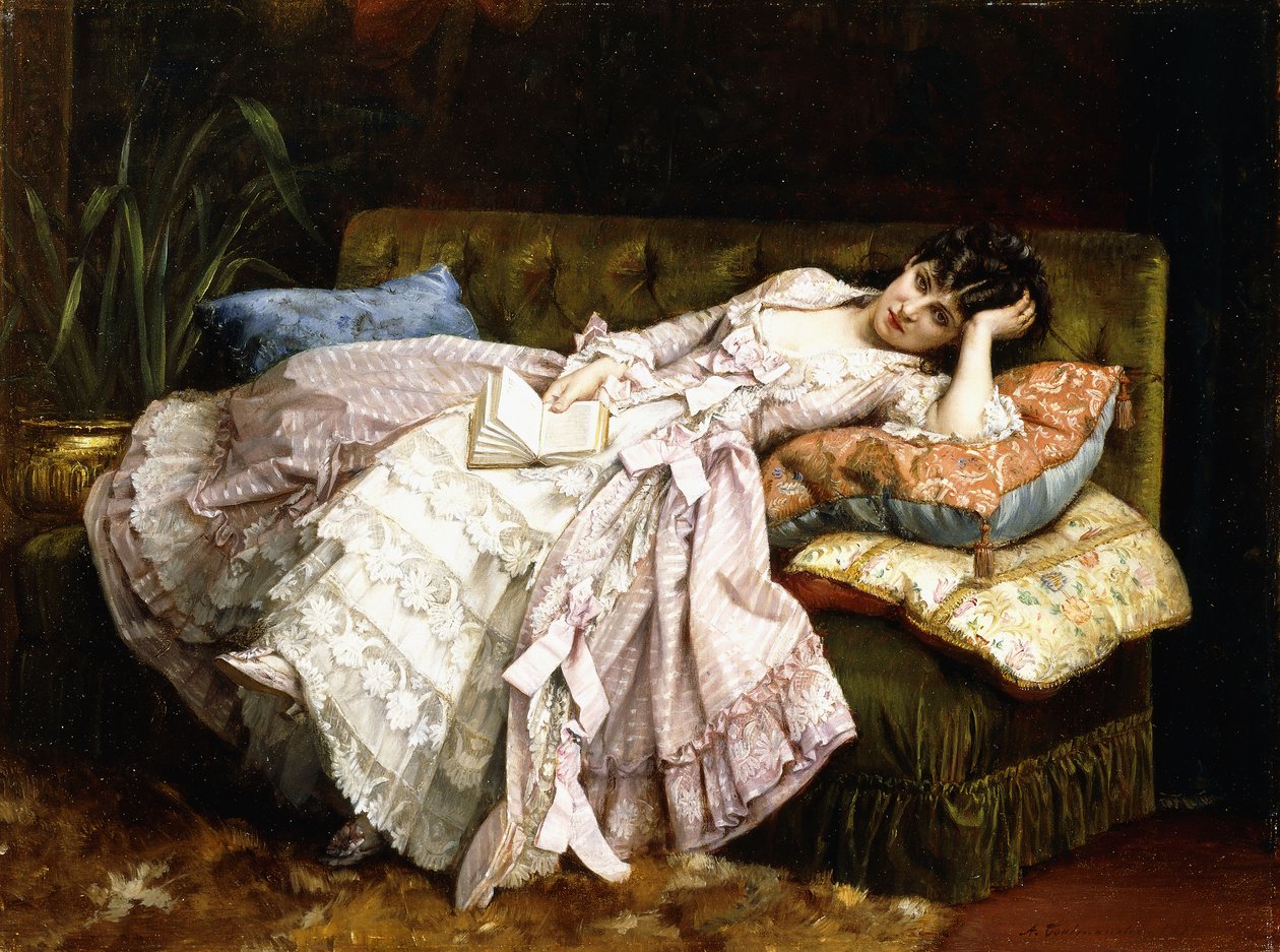 Makaava kaunotar, 1877 tekijältä Auguste Toulmouche