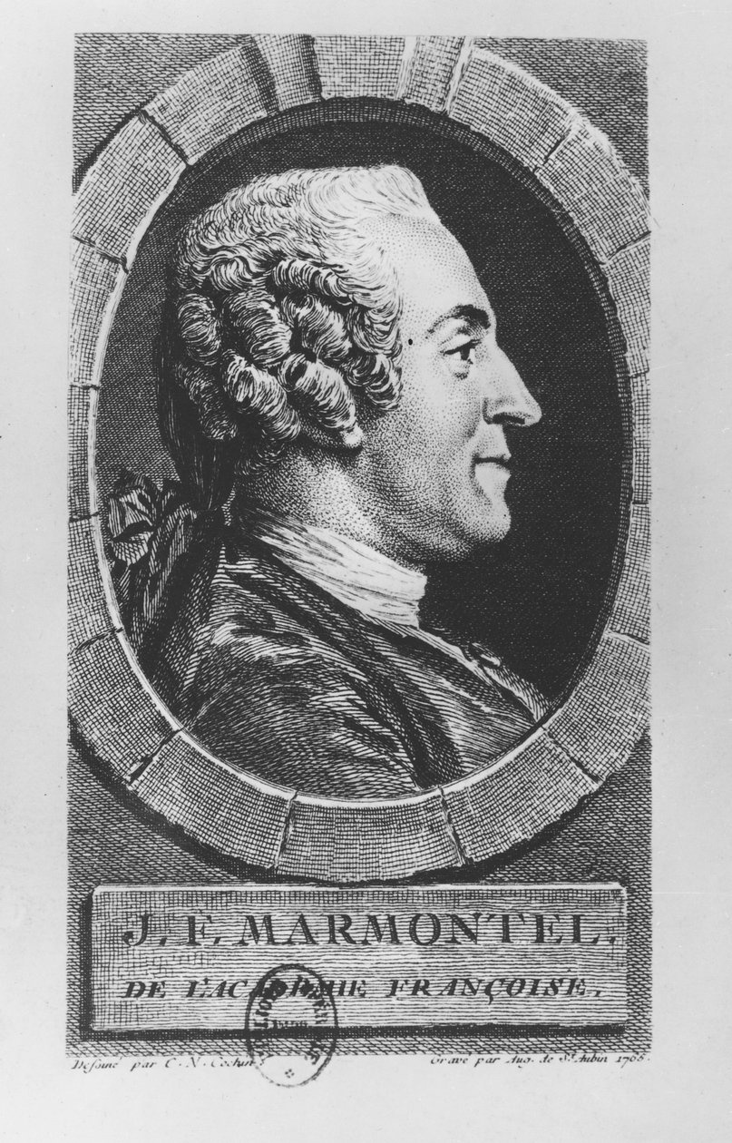 Jean François Marmontelin muotokuva, 1765 tekijältä Augustin de Saint Aubin