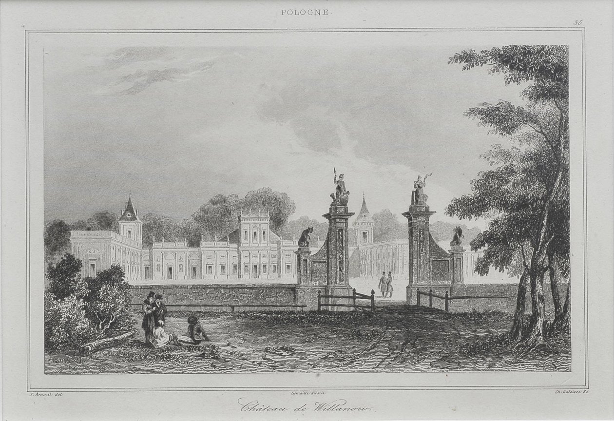 Näkymä Wilanówin palatsille, 1840 tekijältä Augustin François Lemaiand#770tre