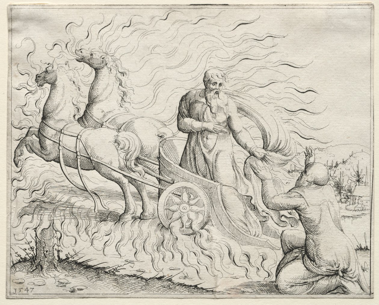 Elijah Ascends to Heavenfinnish tekijältä Augustin Hirschvogel