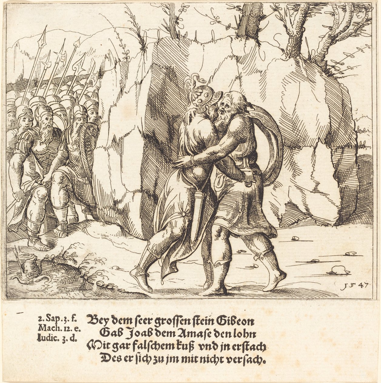 Joab traeix a Abner, 1547. finlandès tekijältä Augustin Hirschvogel