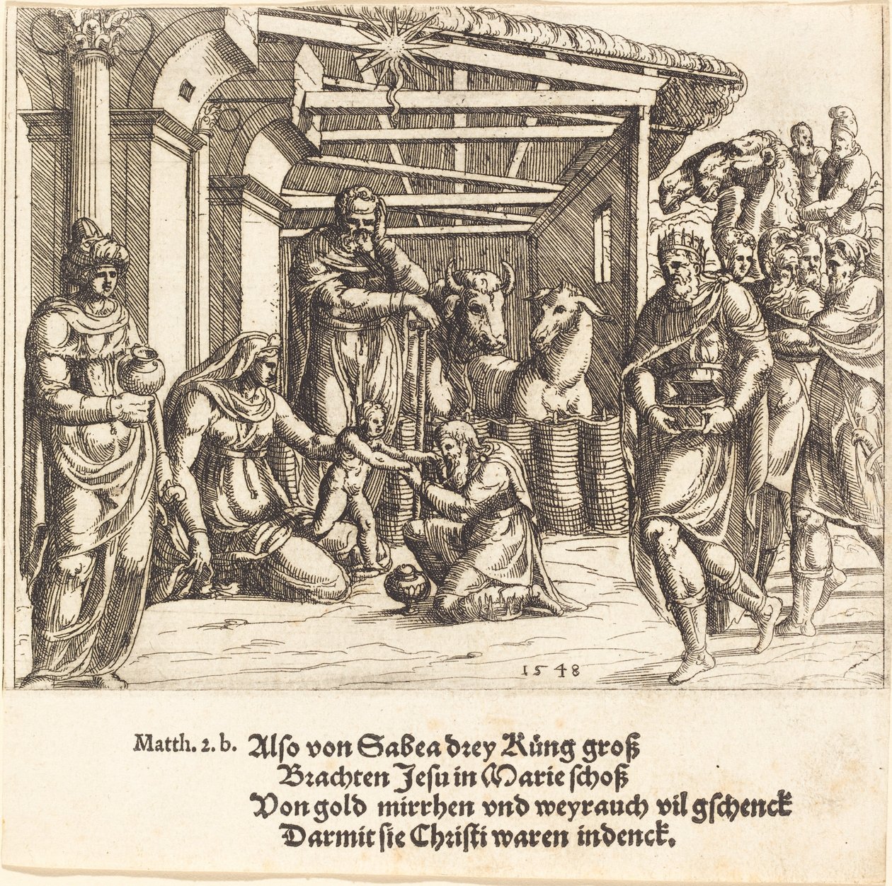 Maagien palvonta, 1548. tekijältä Augustin Hirschvogel
