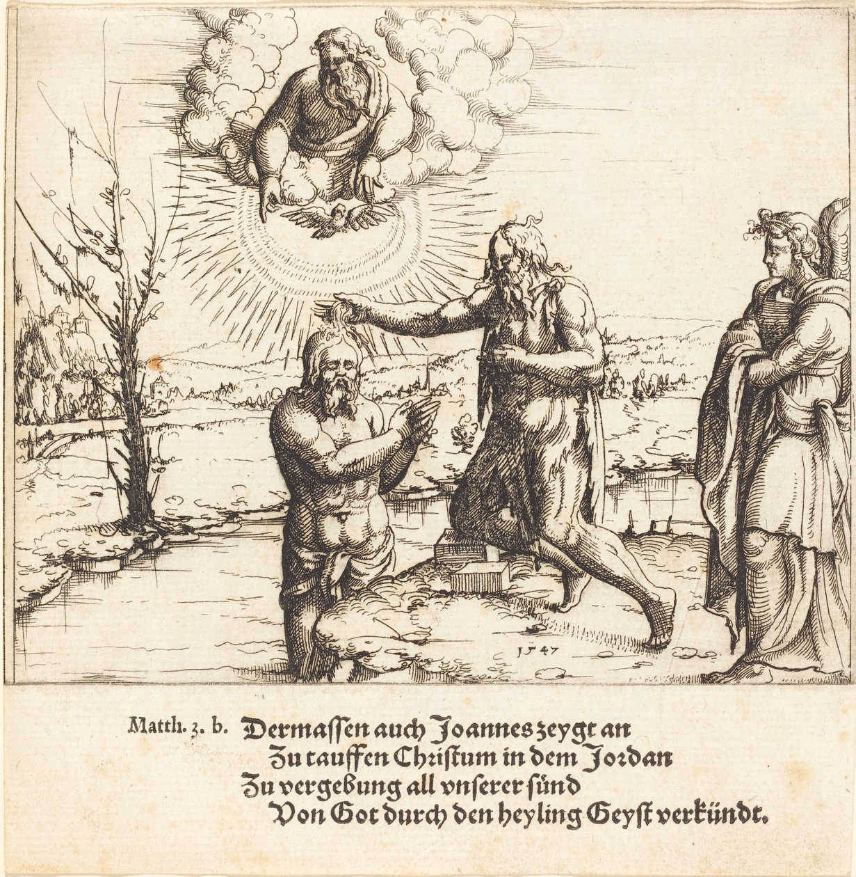 Kristuksen kaste, 1547. tekijältä Augustin Hirschvogel