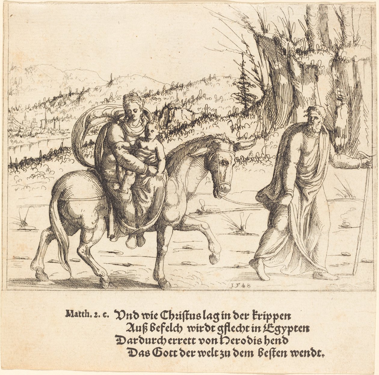 Lento Egyptiin, 1548. tekijältä Augustin Hirschvogel